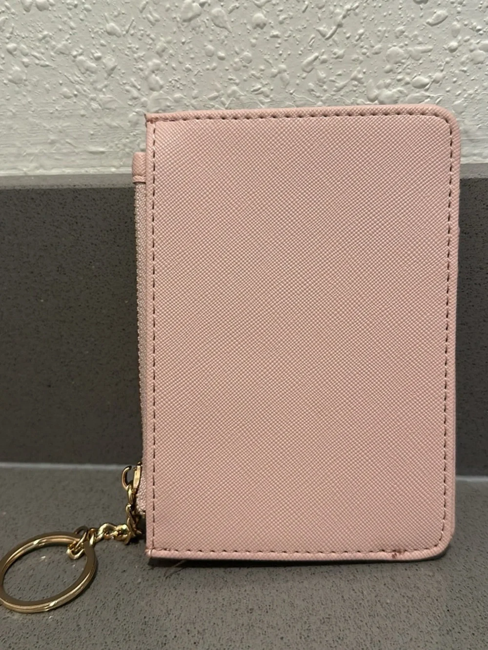 Pink Card Holder Keychain Wallet - Compact Women's Accessory